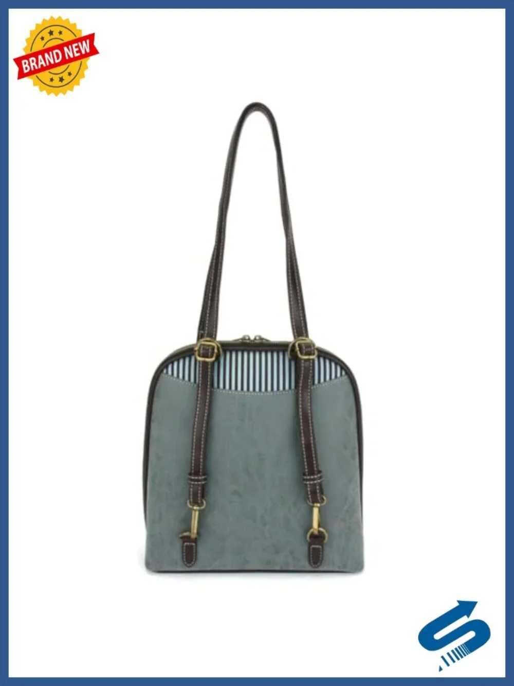 Convertible Backpack Purse Faux Leather Canvas Adjustable Strap Handbag